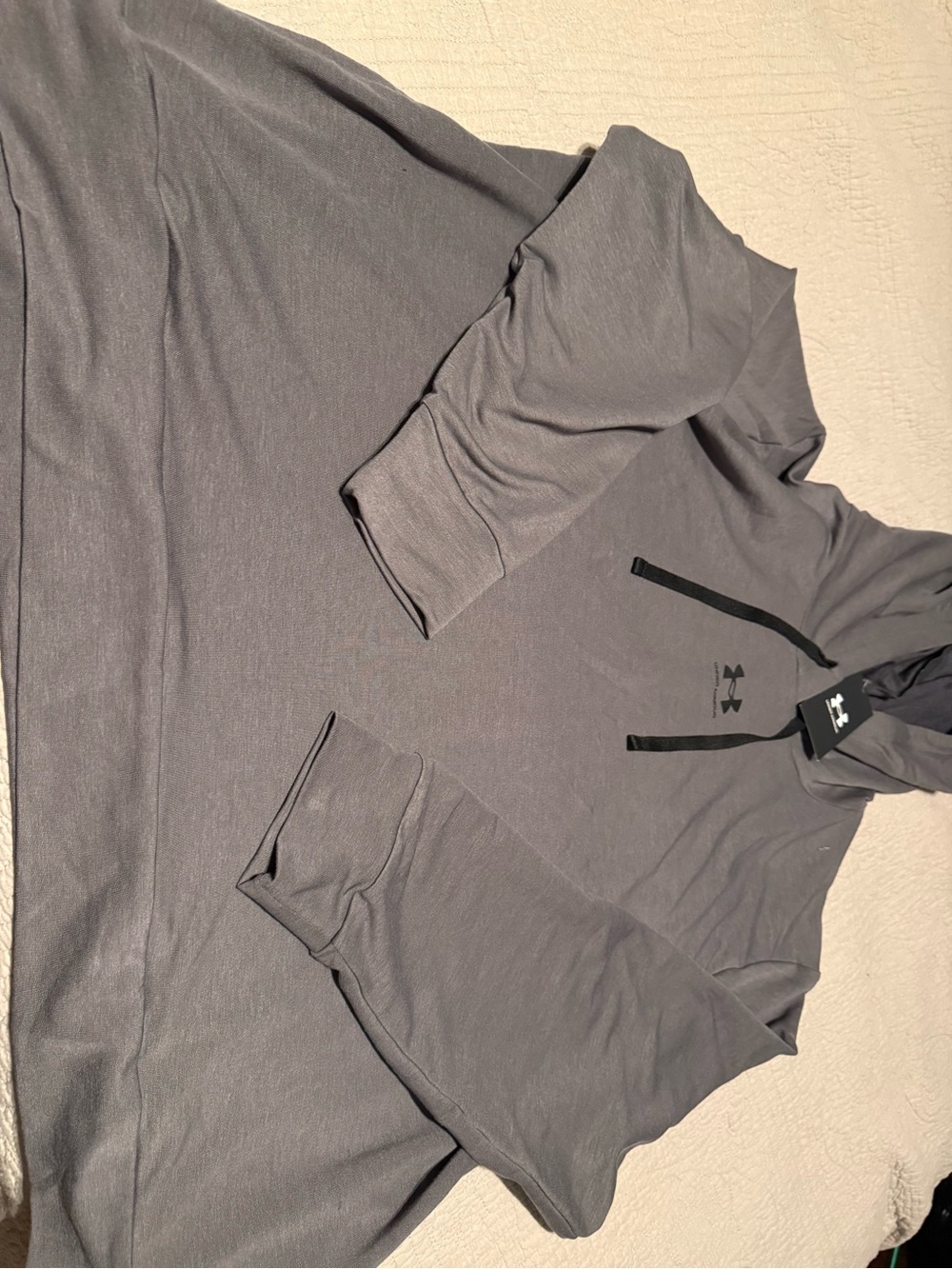Under Armour Charcoal Gray Pullover Hoodie with Logo